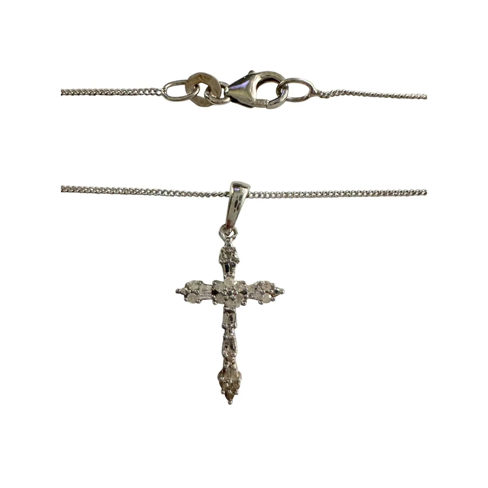 Sterling Silver Cross Necklace 20" Chain - Intricate Detailing - Unbranded - Necklace with Pendant - A+ Stuff