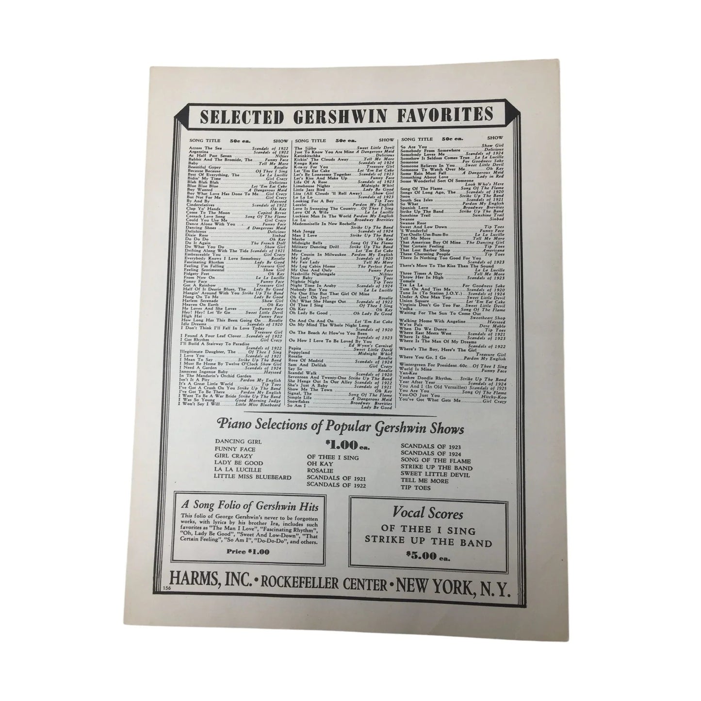 ''STRIKE UP THE BAND'' by Ira & George Gershwin Vintage Sheet Music - A+ Stuff - sheet music - A+ Stuff