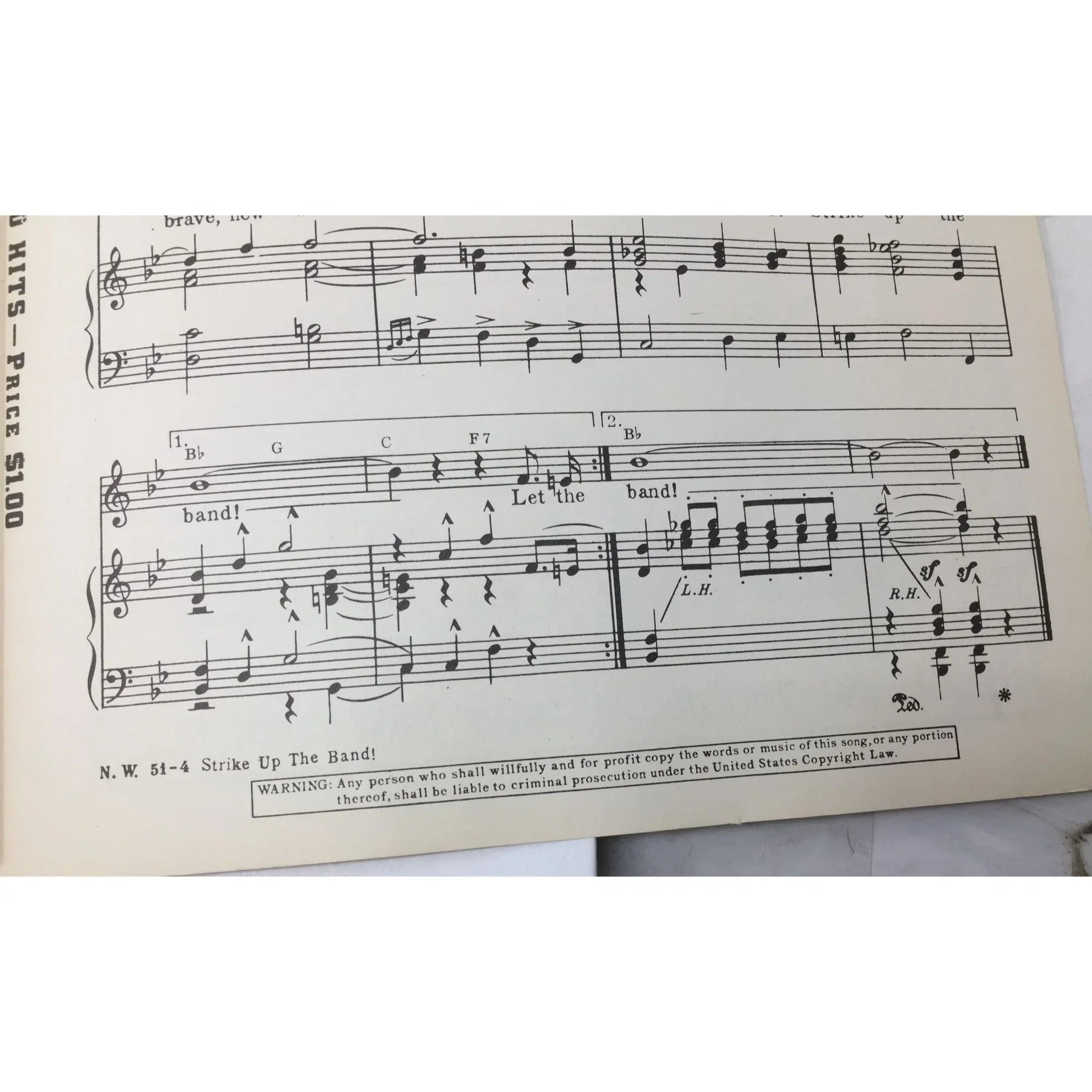 ''STRIKE UP THE BAND'' by Ira & George Gershwin Vintage Sheet Music - A+ Stuff - sheet music - A+ Stuff