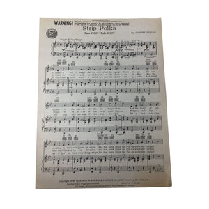 ''Strip Polka Take it Off! Take it Off!'' Vintage Sheet Music