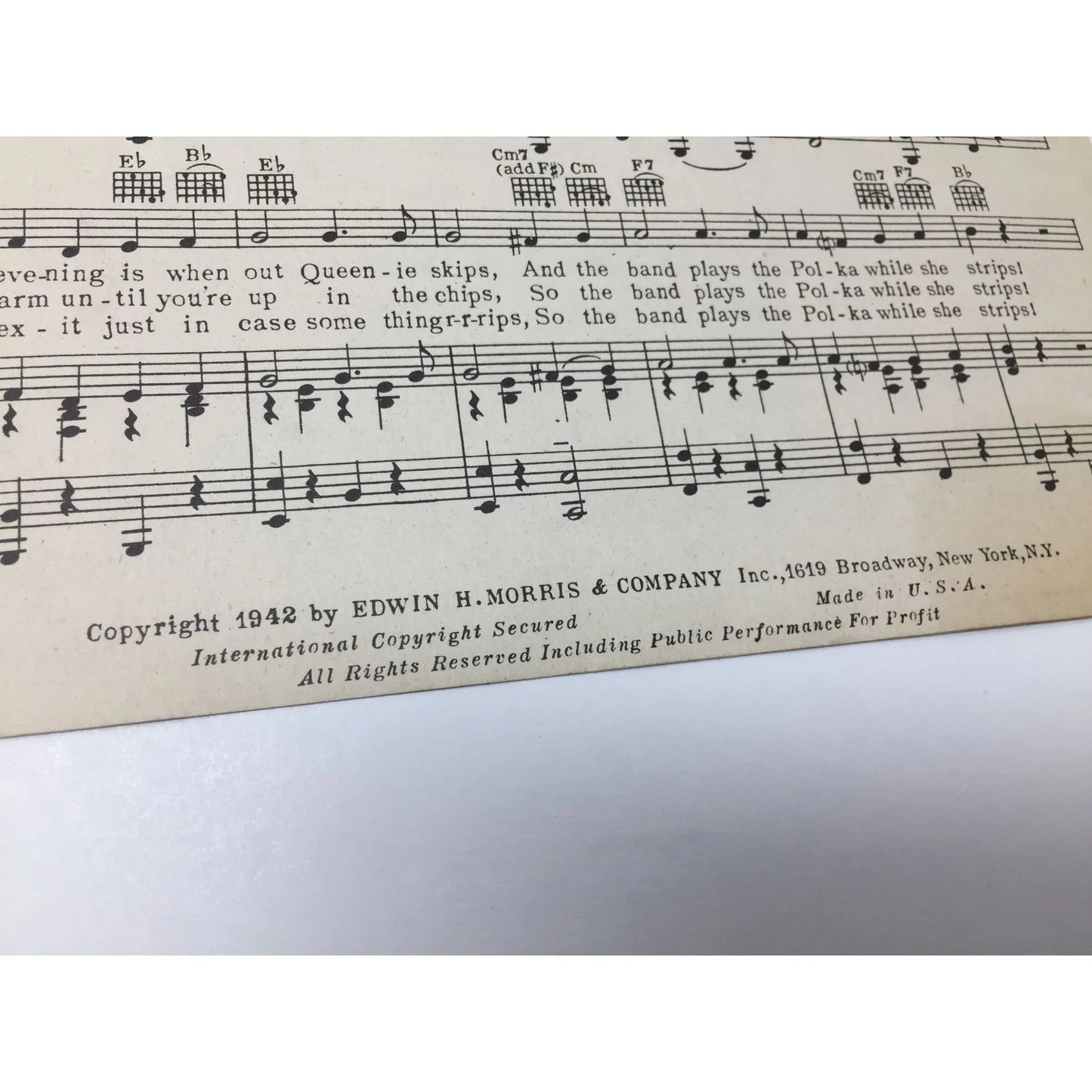 ''Strip Polka Take it Off! Take it Off!'' Vintage Sheet Music - A+ Stuff - SHEET MUSIC - A+ Stuff