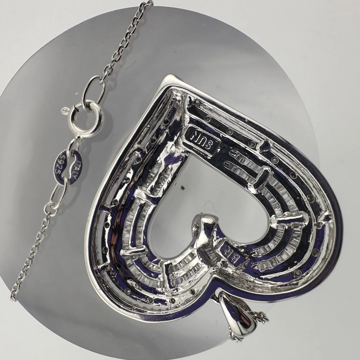 Stunning 1 Carat Baguette Diamond Heart Pendant - Necklace with Pendant - A+ Stuff