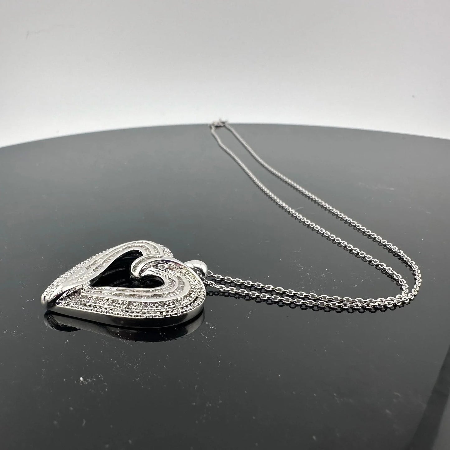 Stunning 1 Carat Baguette Diamond Heart Pendant - Necklace with Pendant - A+ Stuff