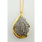 Stunning Pear cut 1.00 Carat Natural Diamond Necklace in 14kt Gold Overlaying Sterling Silver - A+ Stuff