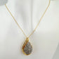 Stunning Pear cut 1.00 Carat Natural Diamond Necklace in 14kt Gold Overlaying Sterling Silver - A+ Stuff