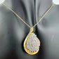 Stunning Pear cut 1.00 Carat Natural Diamond Necklace in 14kt Gold Overlaying Sterling Silver - A+ Stuff