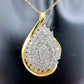 Stunning Pear cut 1.00 Carat Natural Diamond Necklace in 14kt Gold Overlaying Sterling Silver - A+ Stuff