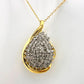 Stunning Pear cut 1.00 Carat Natural Diamond Necklace in 14kt Gold Overlaying Sterling Silver - A+ Stuff