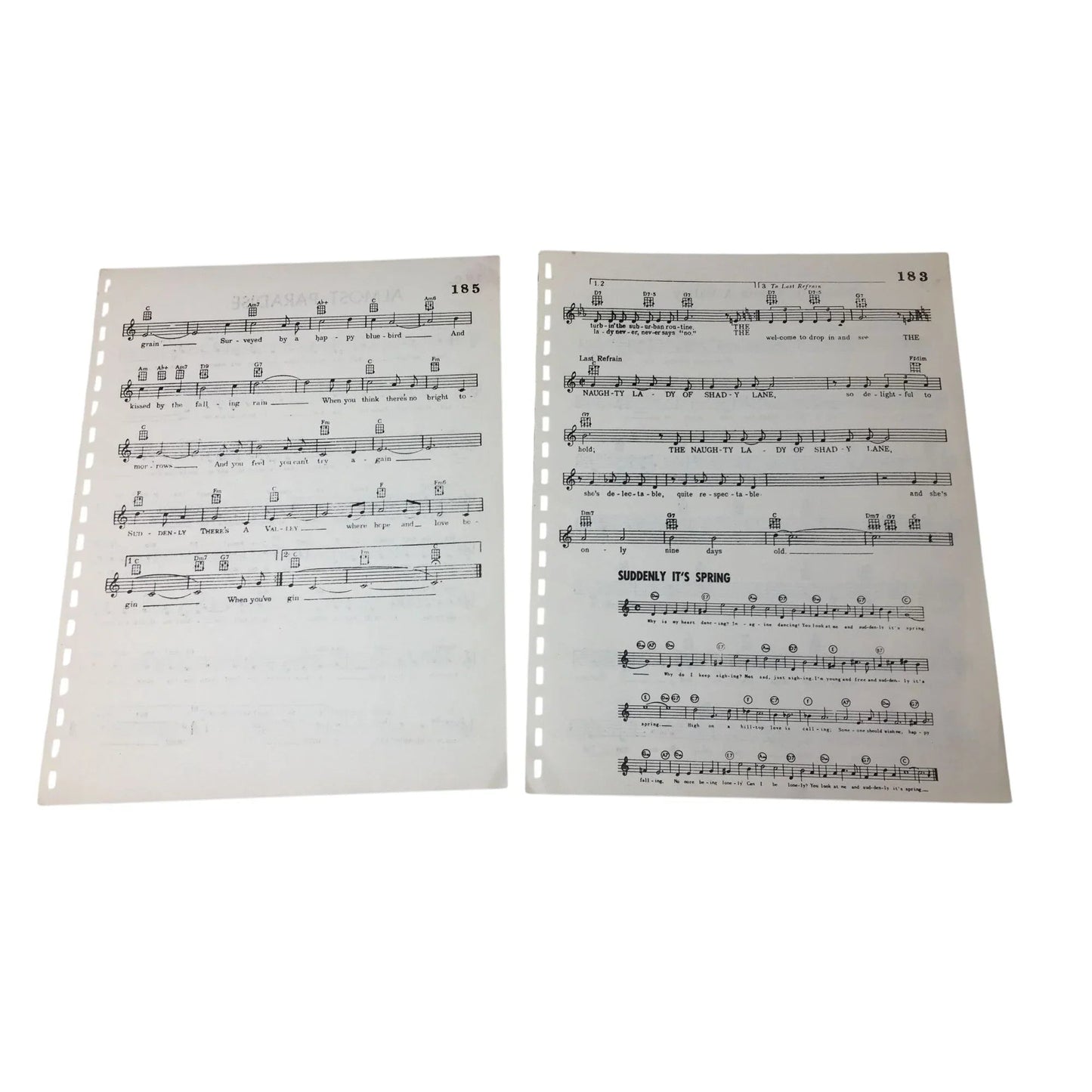 ''Suddenly There's A Valley'' and ''Almost Paradise'' Sheet Music Pages - A+ Stuff - SHEET MUSIC - A+ Stuff