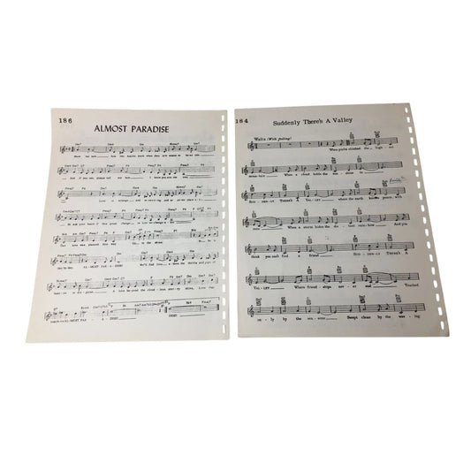 ''Suddenly There's A Valley'' and ''Almost Paradise'' Sheet Music Pages - A+ Stuff - SHEET MUSIC - A+ Stuff