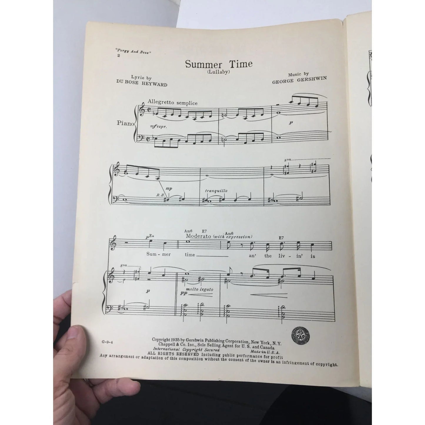 Summertime - The Theatre Guild Presents Porgy and Bess - A+ Stuff - SHEET MUSIC - A+ Stuff