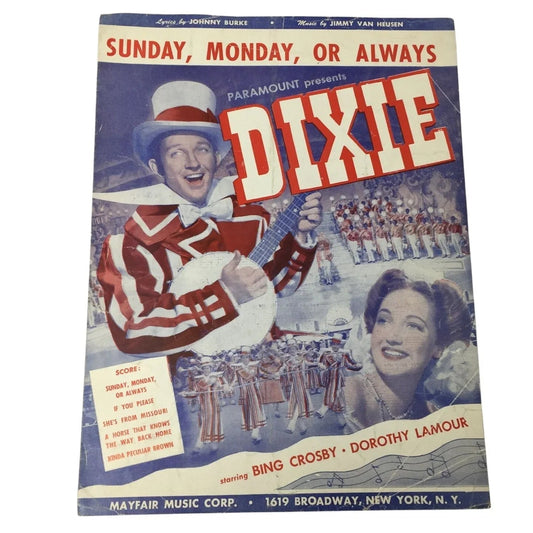 ''Sunday, Monday, Or Always'' Vintage 1943 Sheet Music - Mayfair music corp. - sheet music - A+ Stuff