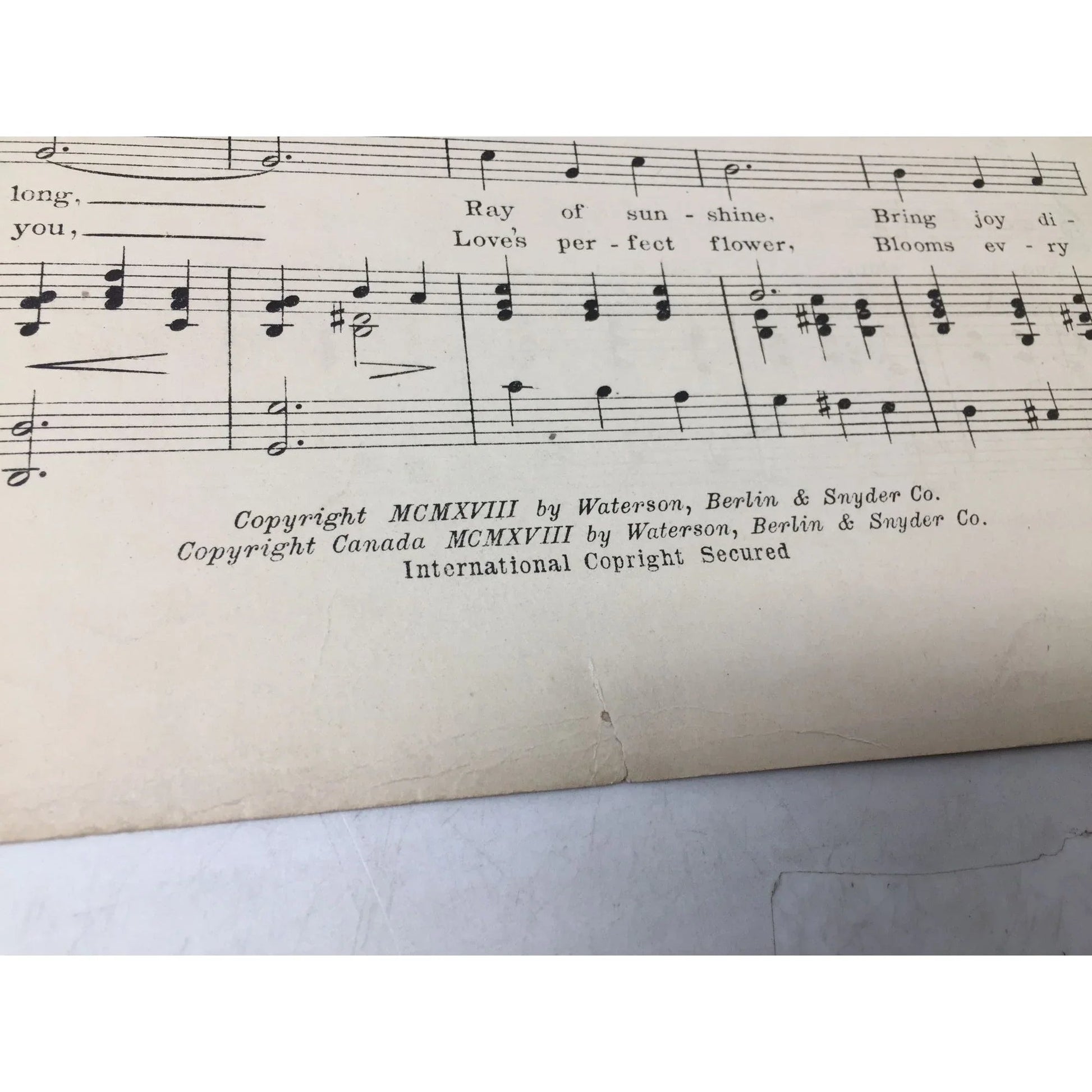 Sunshine Adeline Amusement Co Inc Presents Frederick V Bowers - A+ Stuff - SHEET MUSIC - A+ Stuff