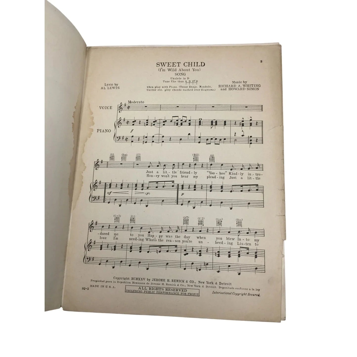 SWEET CHILD (I'M WILD ABOUT YOU) SHEET MUSIC - A+ Stuff - SHEET MUSIC - A+ Stuff
