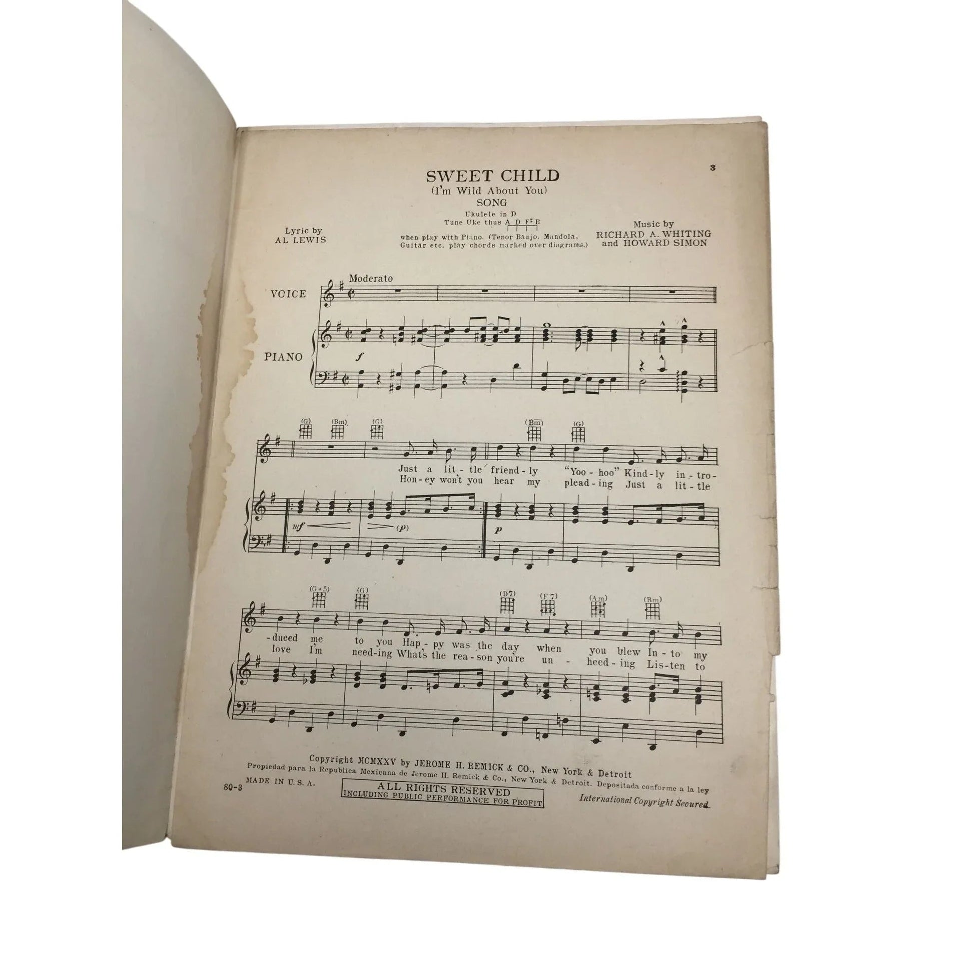 SWEET CHILD (I'M WILD ABOUT YOU) SHEET MUSIC - A+ Stuff - SHEET MUSIC - A+ Stuff