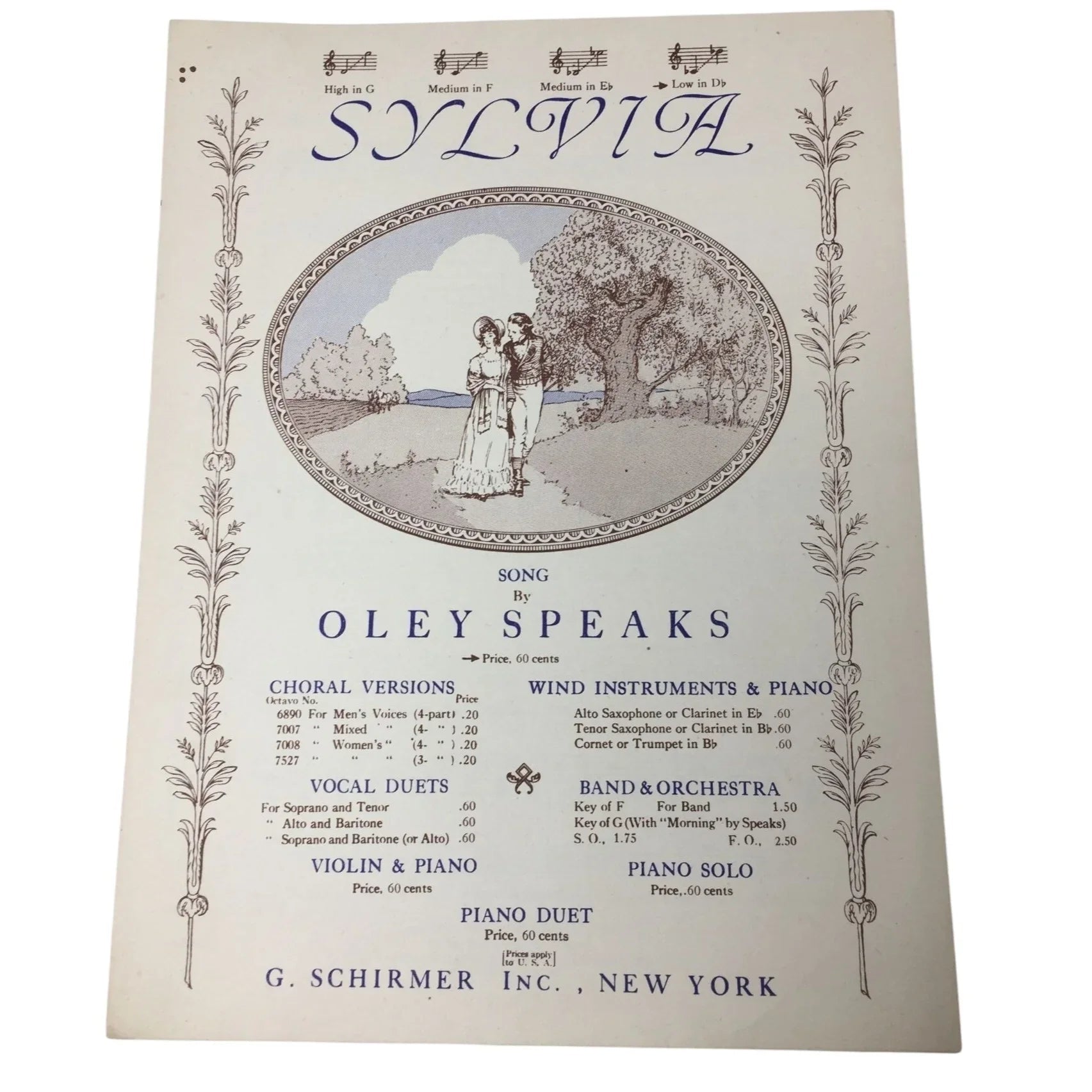 Sylvia Song by Oley Speaks Vintage Sheet Music - A+ Stuff - SHEET MUSIC - A+ Stuff