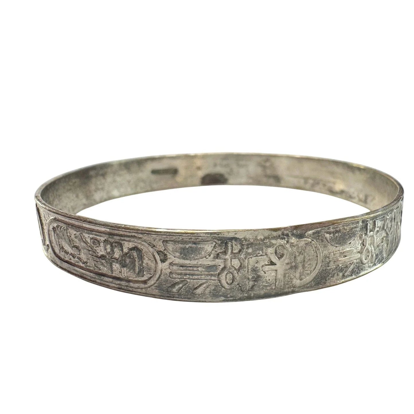 Symbol Etched Silverplated Bangle bracelets Stamped MEXICO (6) - Unbranded - Bracelet - A+ Stuff