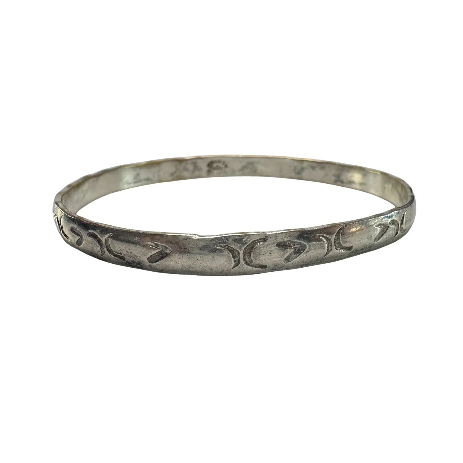 Symbol Etched Silverplated Bangle bracelets Stamped MEXICO (6) - Unbranded - Bracelet - A+ Stuff