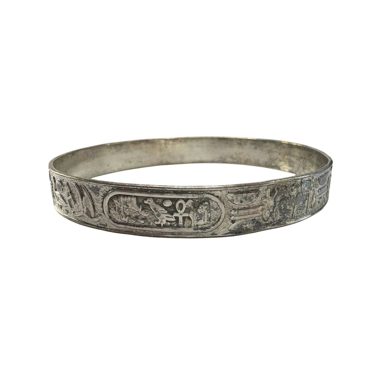 Symbol Etched Silverplated Bangle bracelets Stamped MEXICO (6) - Unbranded - Bracelet - A+ Stuff