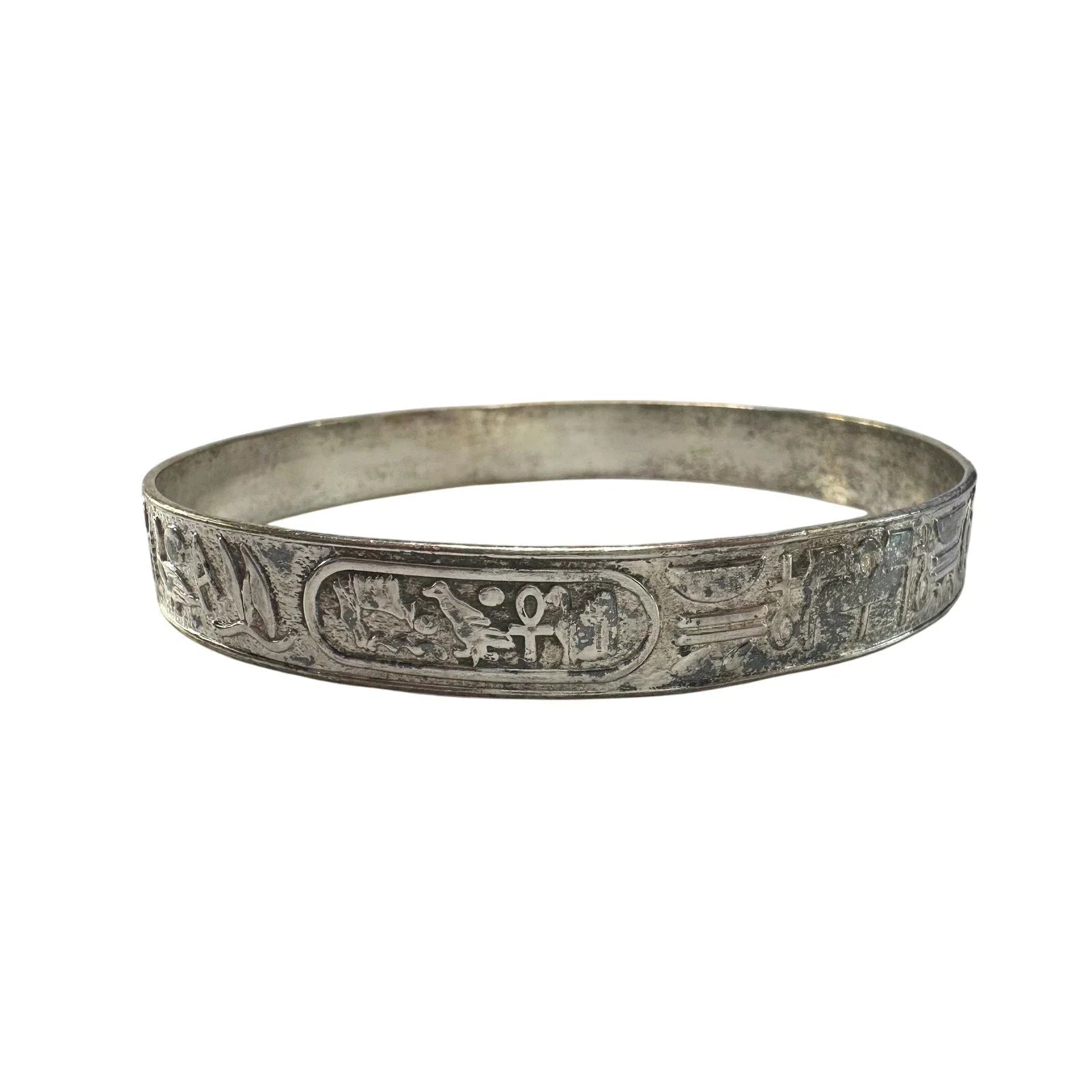 Symbol Etched Silverplated Bangle bracelets Stamped MEXICO (6) - Unbranded - Bracelet - A+ Stuff