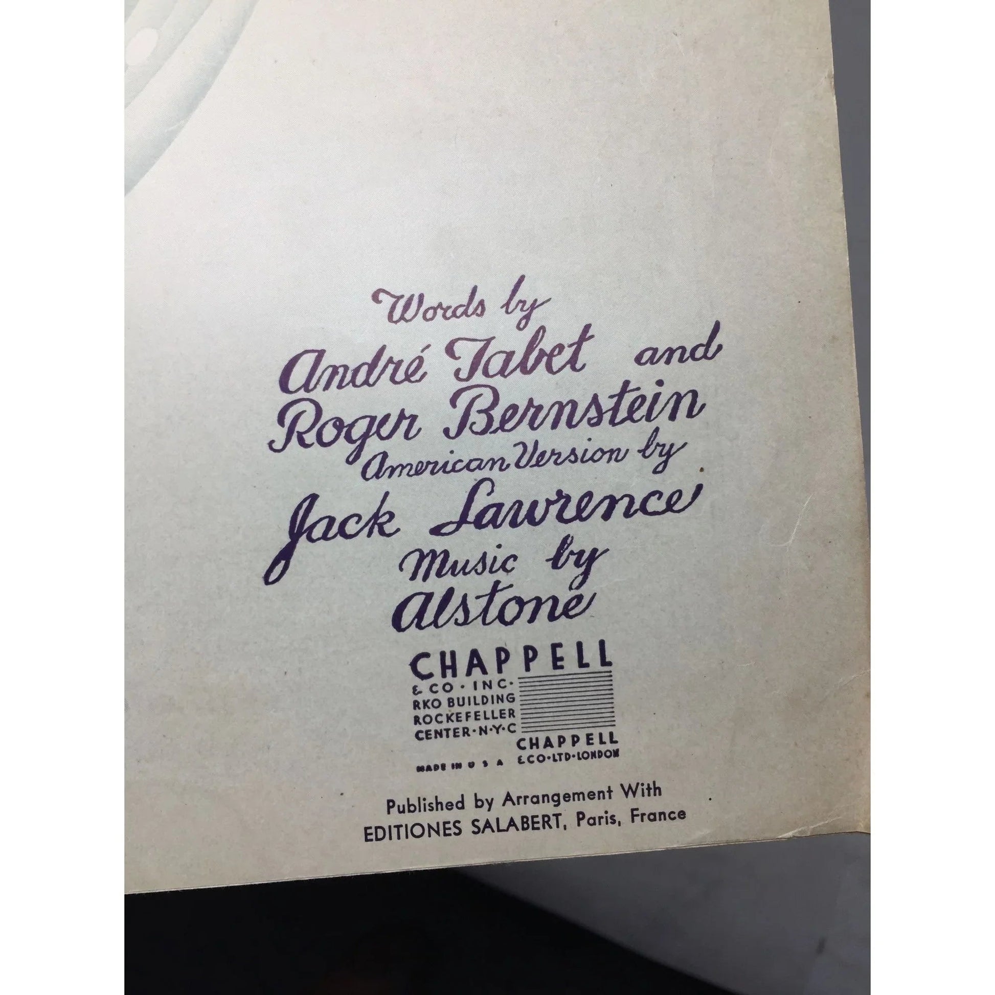 ''Symphony'' by Editions Salabert 1945 Vintage sheet music - A+ Stuff - sheet music - A+ Stuff