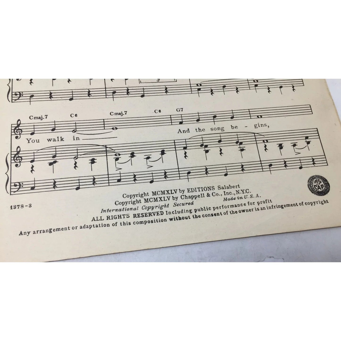 ''Symphony'' by Editions Salabert 1945 Vintage sheet music - A+ Stuff - sheet music - A+ Stuff