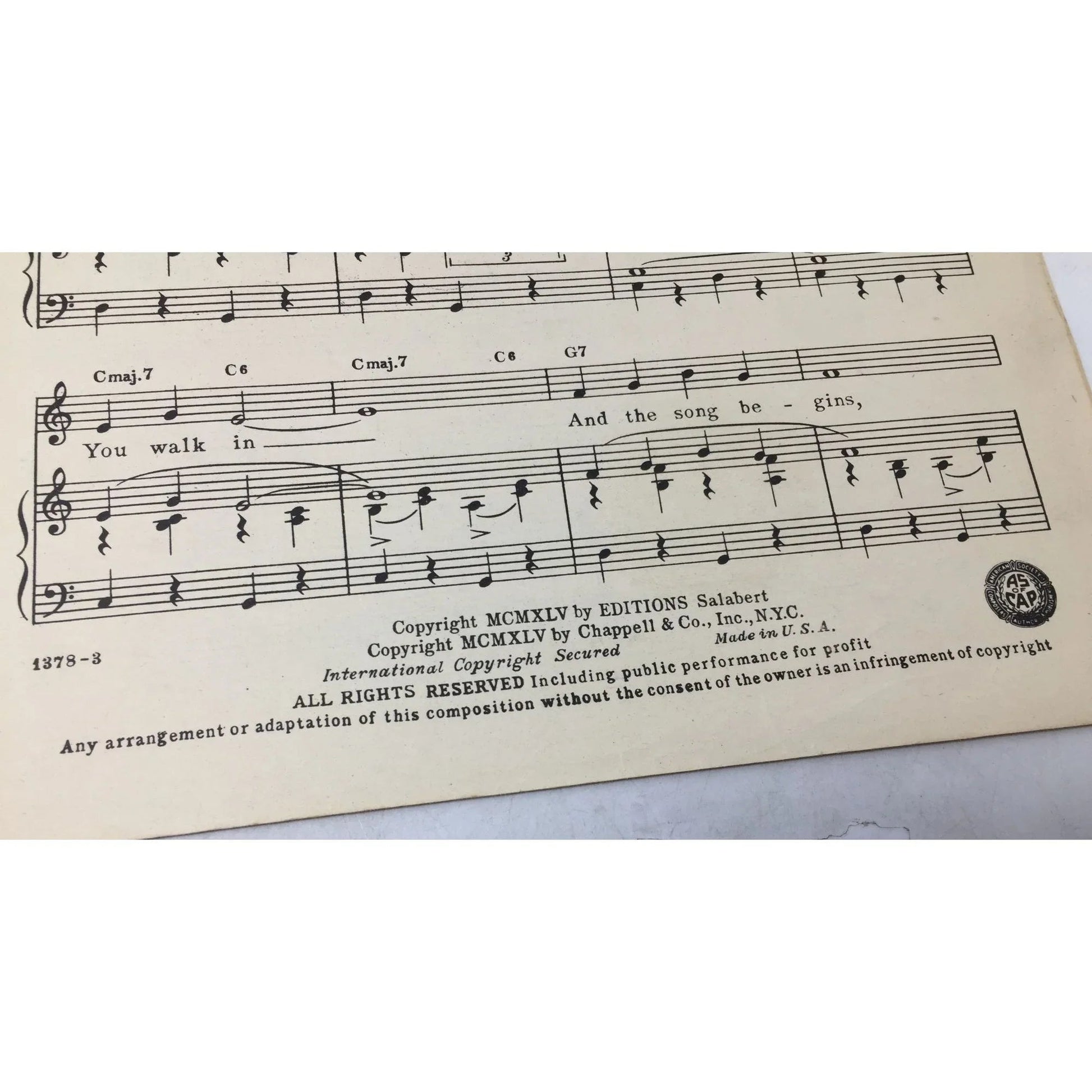 ''Symphony'' by Editions Salabert 1945 Vintage sheet music - A+ Stuff - sheet music - A+ Stuff