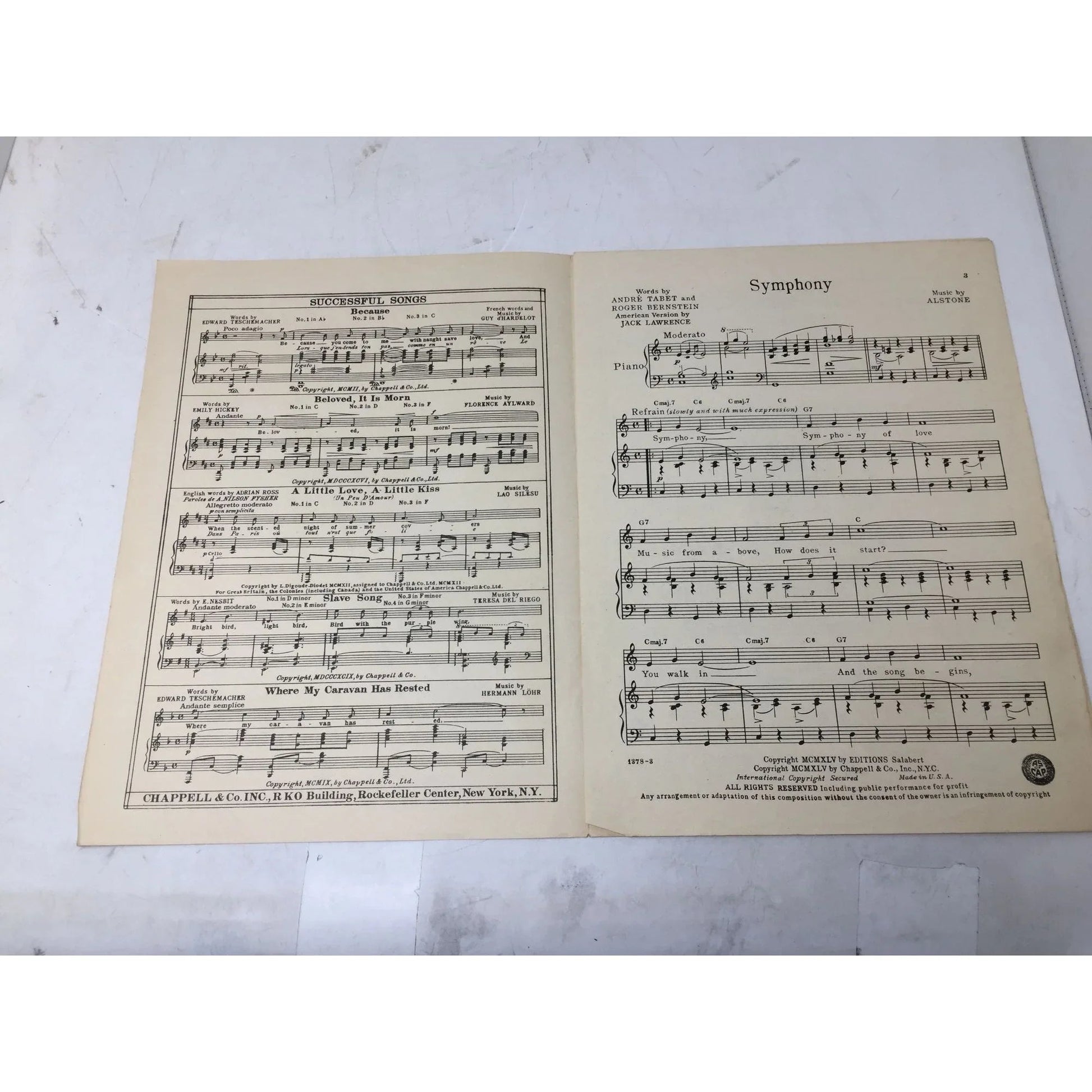 ''Symphony'' by Editions Salabert 1945 Vintage sheet music - A+ Stuff - sheet music - A+ Stuff