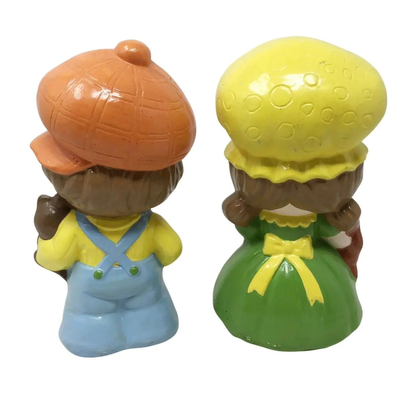 Retro Style Boy and Girl Statue Tabletop Hand Painted Figurines --