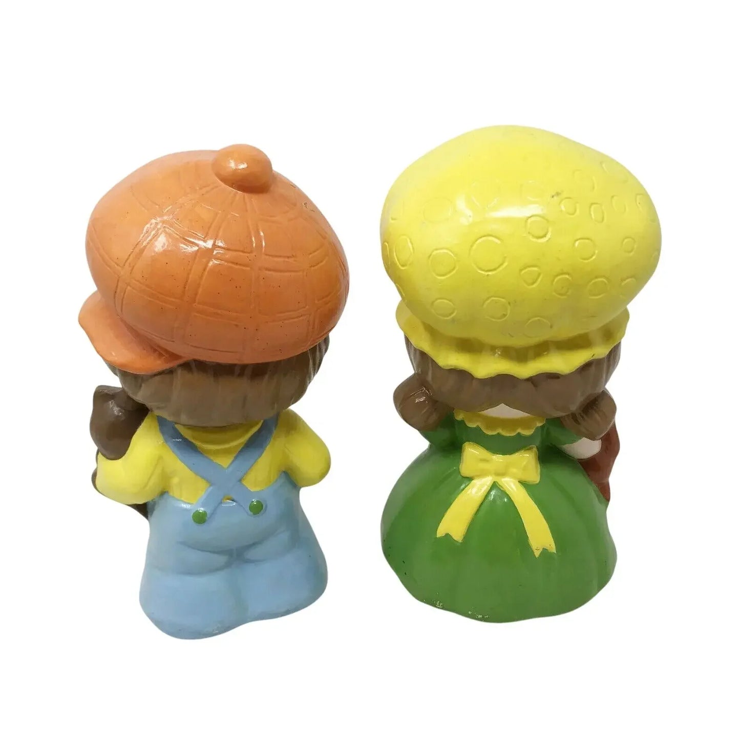 Retro Style Boy and Girl Statue Tabletop Hand Painted Figurines --