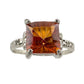 2.05 Carat Imperial Topaz  Ring with Diamond Accent  Size 7.25