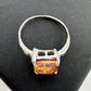 2.05 Carat Imperial Topaz  Ring with Diamond Accent  Size 7.25