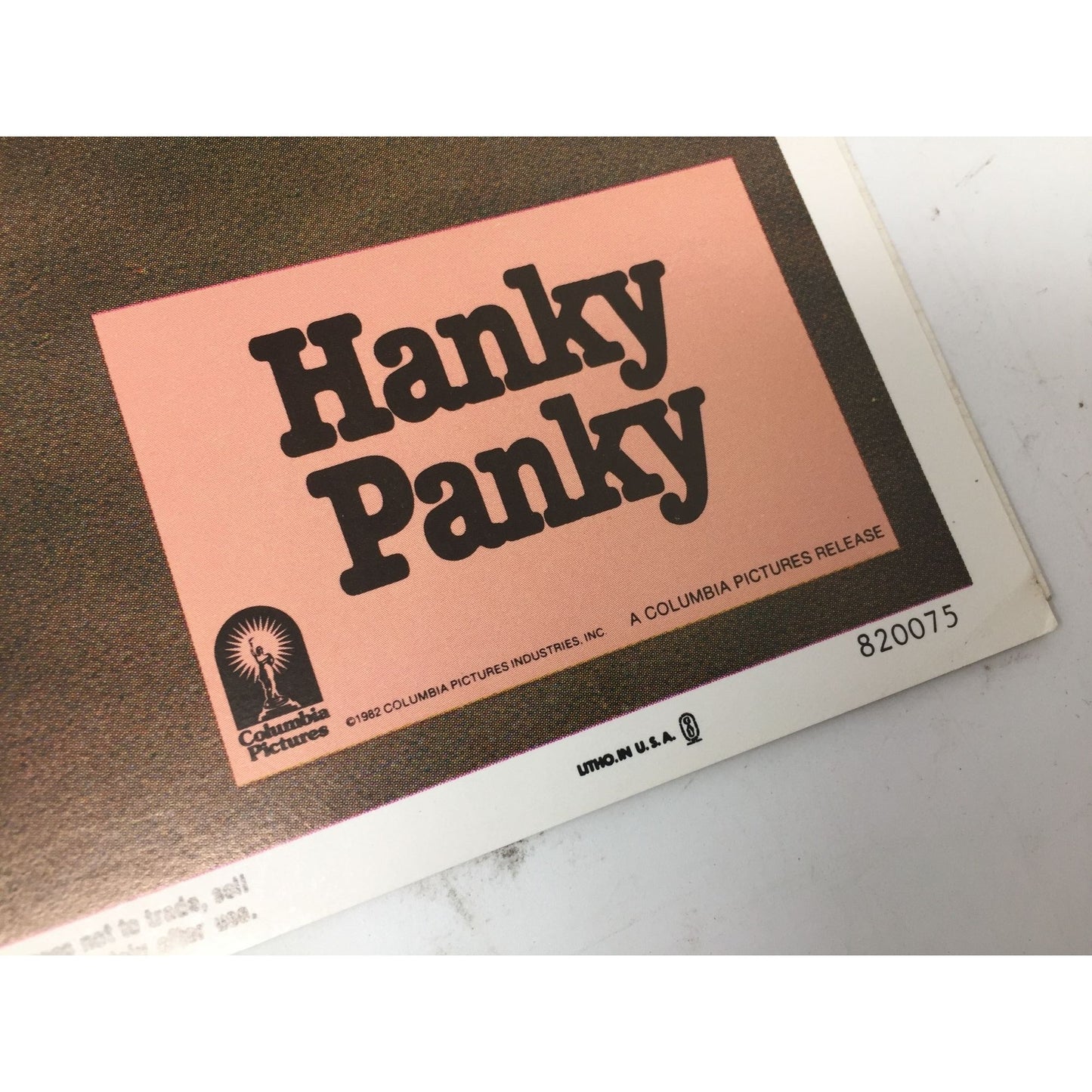 Vintage Movie Stills Poster Collectible- Hanky Panky with Gene Wilder & Gilda Radner