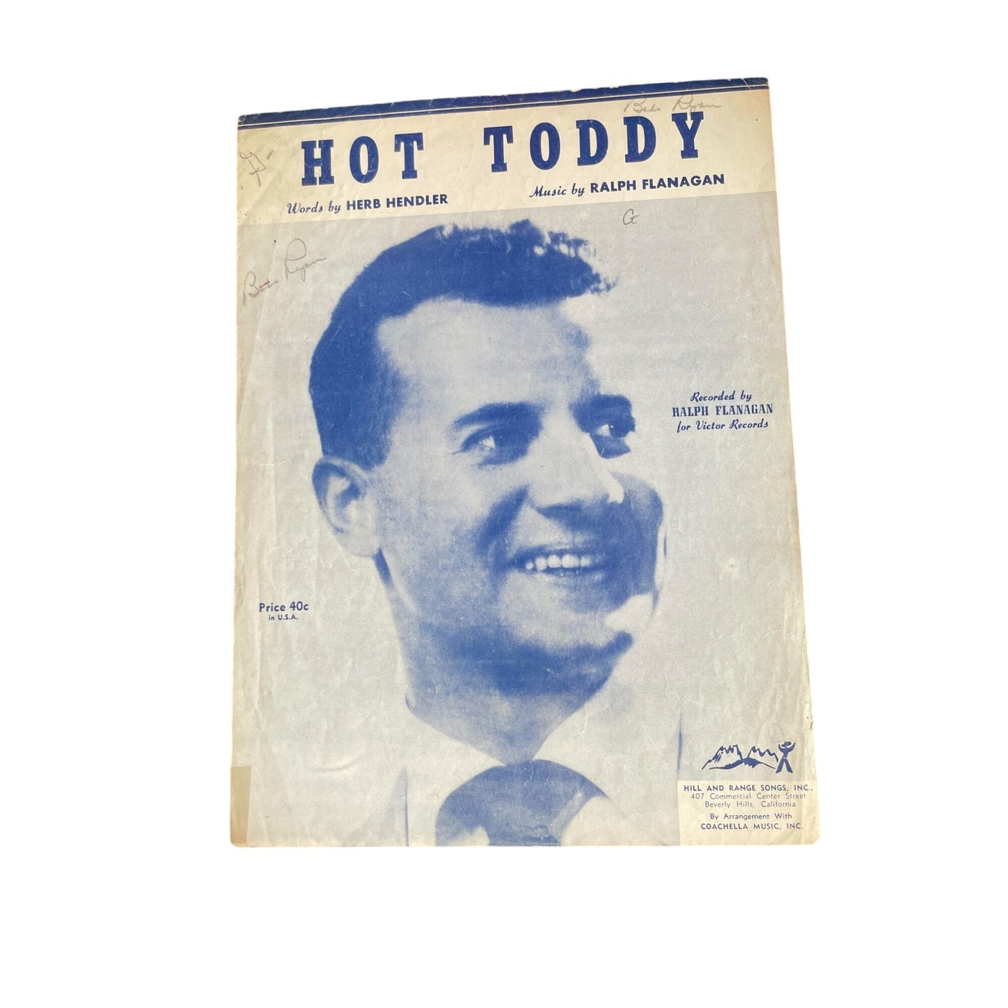 ''HOT TODDY'' Sheet Music by Ralph Flanagan and Herb Hendler