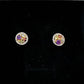 Painters Palette Gemstone Stud Earrings Sterling silver with 14kt Gold Overlay