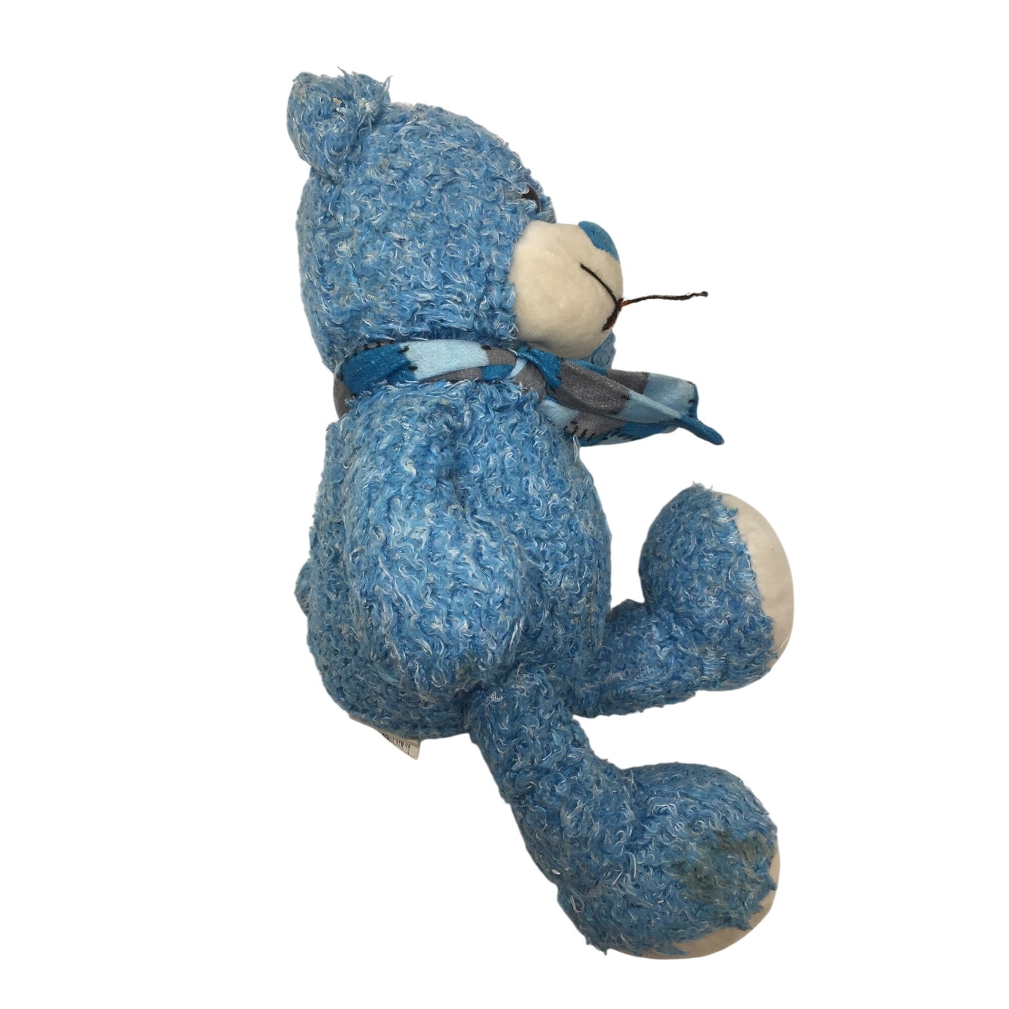 Blue Teddy Bear Plush Stuffed Animal Toy wearing a Blue Scarf
