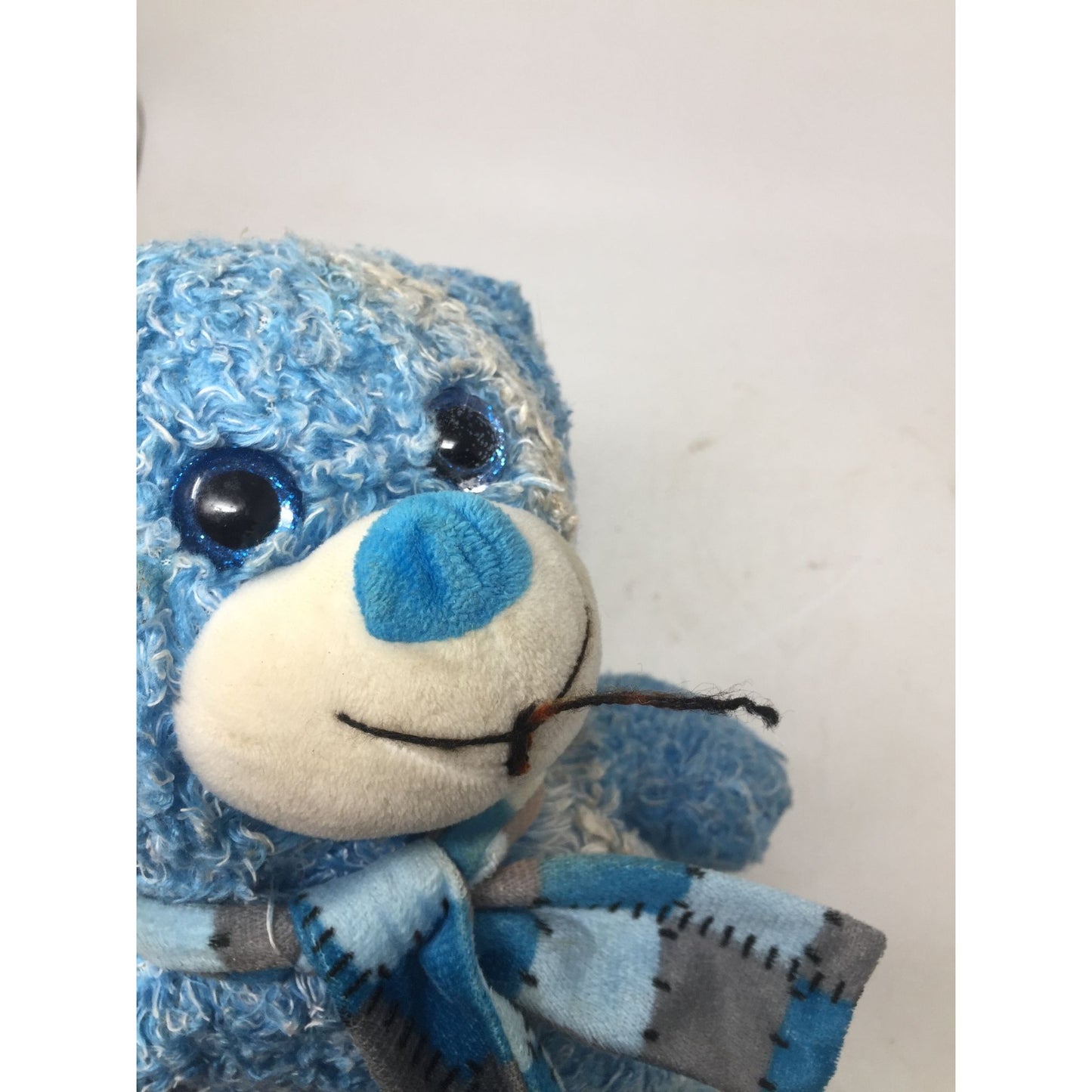 Blue Teddy Bear Plush Stuffed Animal Toy wearing a Blue Scarf