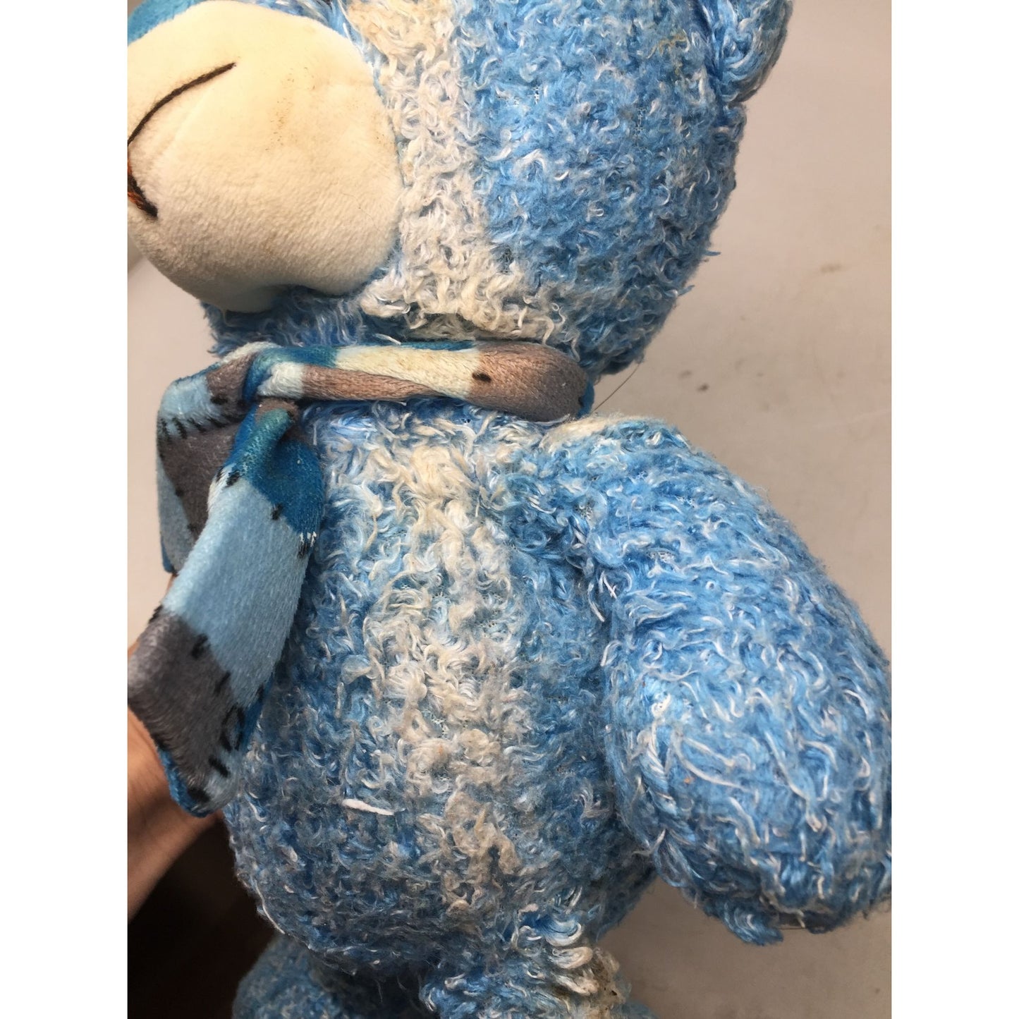 Blue Teddy Bear Plush Stuffed Animal Toy wearing a Blue Scarf
