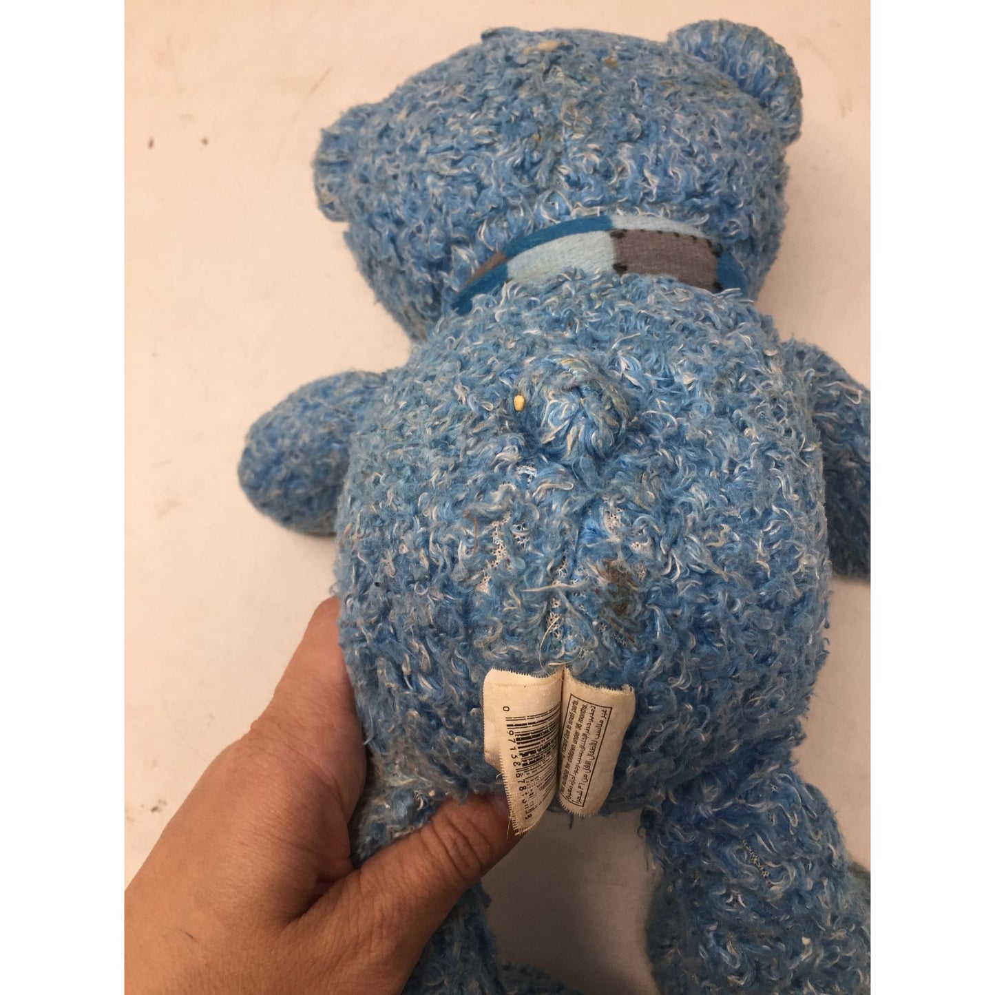 Blue Teddy Bear Plush Stuffed Animal Toy wearing a Blue Scarf
