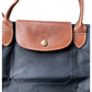 Longchamp Le Pliage Shopping MODÈLE DÉPOSÉ Black w/ Brown Leather Trim Tote Bag Longchamp  A+ Stuff Tote Bag