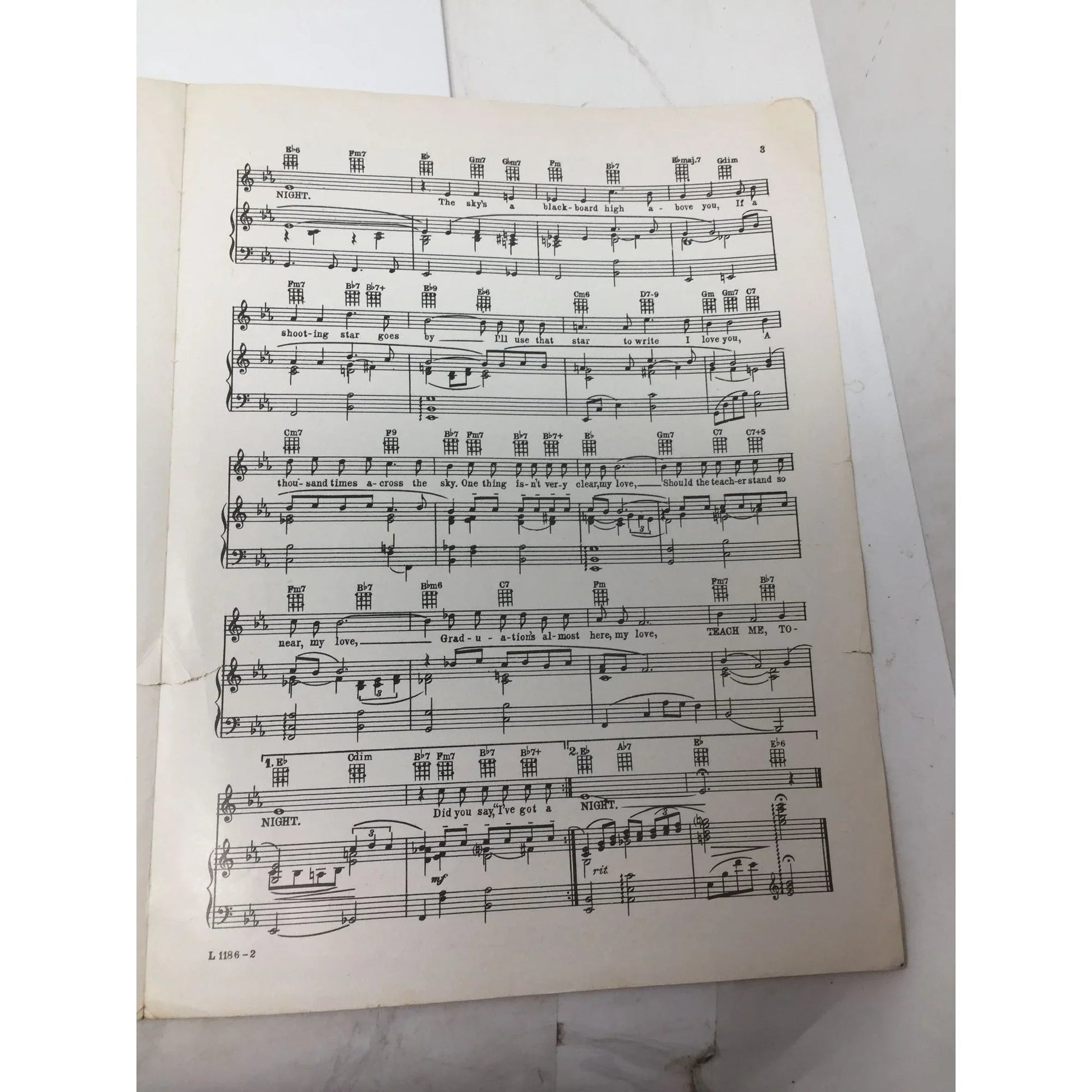 Teach me Tonight by Sammy Cahn and Gene De Paul - Vintage Sheet Music - A+ Stuff - SHEET MUSIC - A+ Stuff