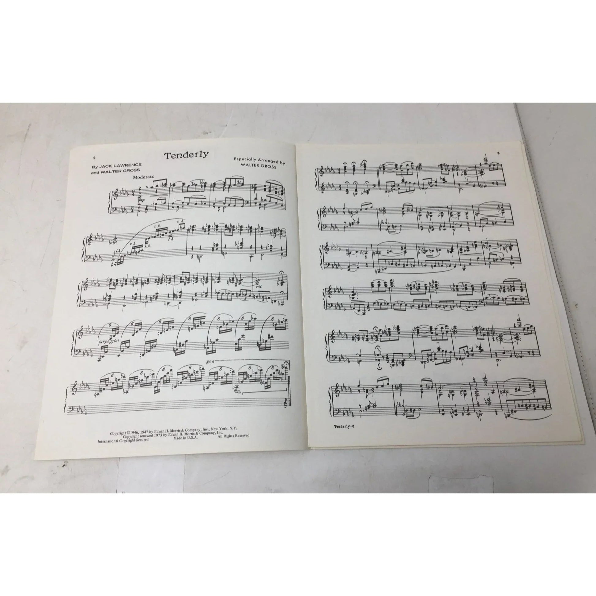 Tenderly by Jack Lawrence and Walter Gross - A+ Stuff - SHEET MUSIC - A+ Stuff