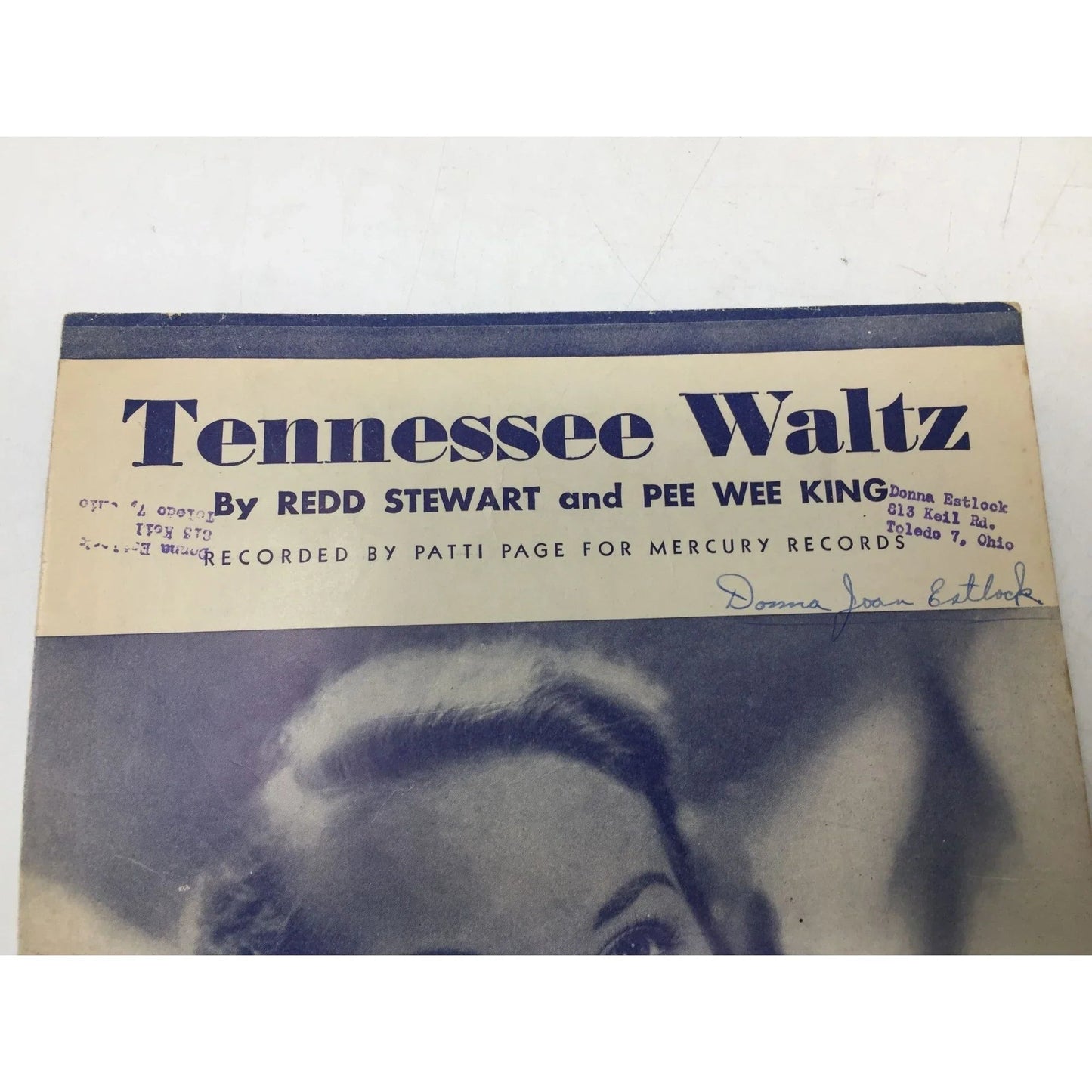 TENNESSEE WALTZ BY REDD STEWART AND PEE WEE KING - A+ Stuff - SHEET MUSIC - A+ Stuff