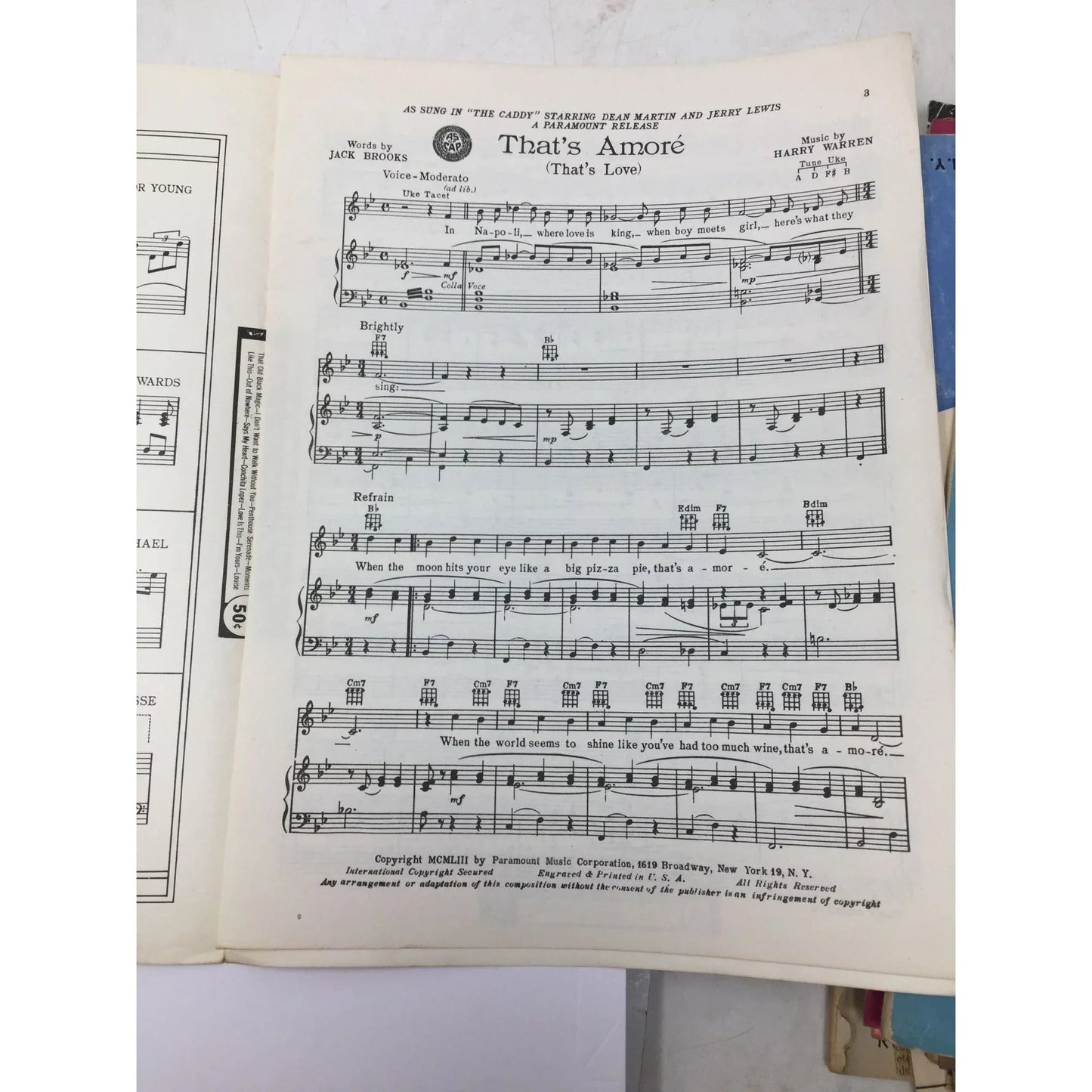 ''That's Amore (That's Love)'' by Jack Brooks and Harry Warren - A+ Stuff - Sheet Music - A+ Stuff