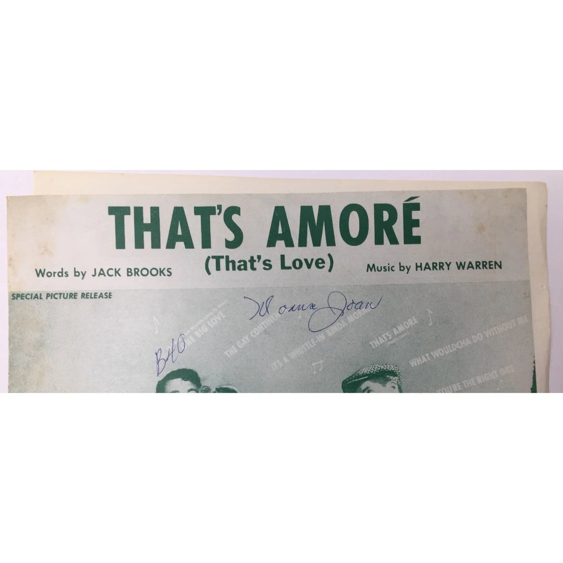 ''That's Amore (That's Love)'' by Jack Brooks and Harry Warren - A+ Stuff - Sheet Music - A+ Stuff
