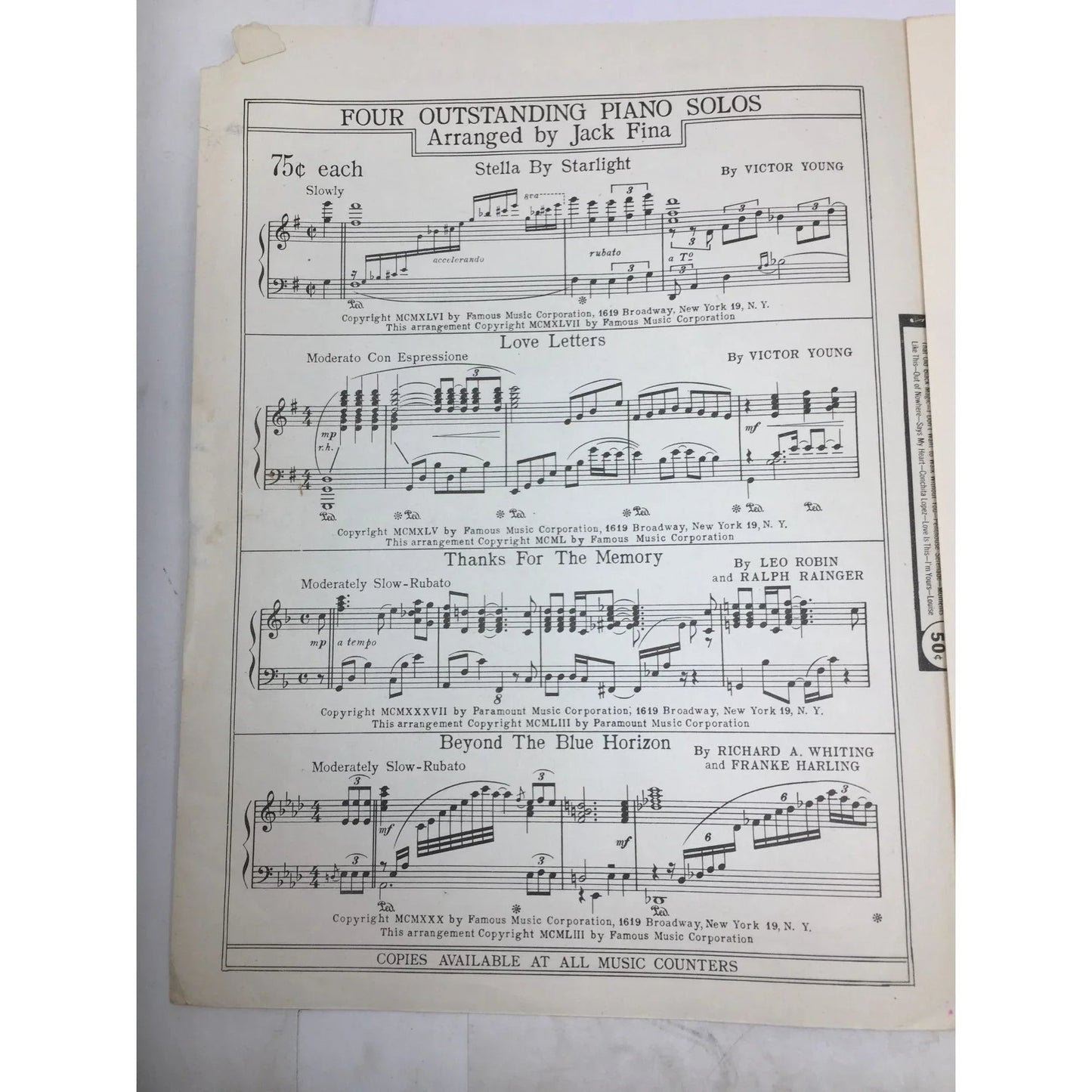 ''That's Amore (That's Love)'' by Jack Brooks and Harry Warren - A+ Stuff - SHEET MUSIC - A+ Stuff
