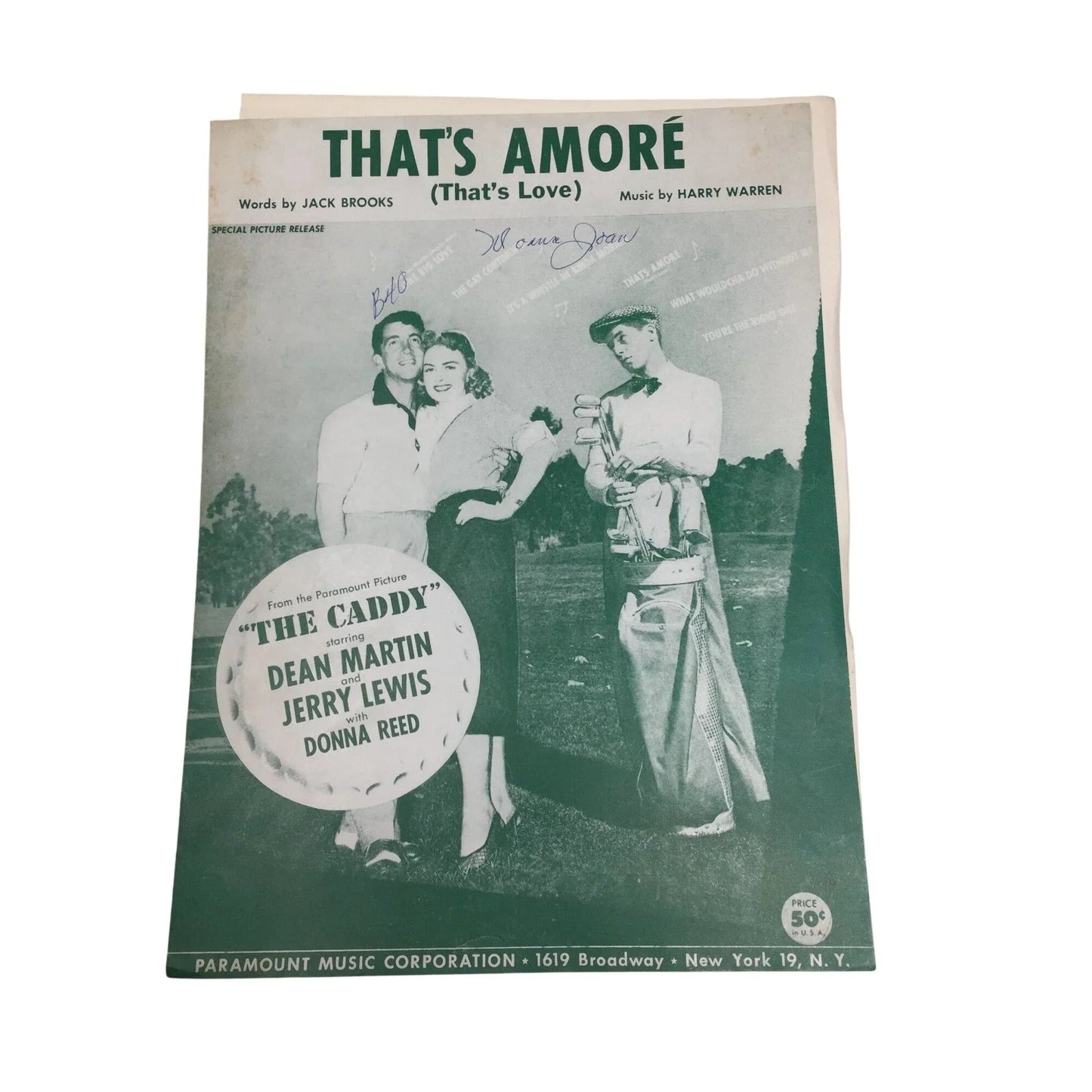 ''That's Amore (That's Love)'' by Jack Brooks and Harry Warren - A+ Stuff - Sheet Music - A+ Stuff