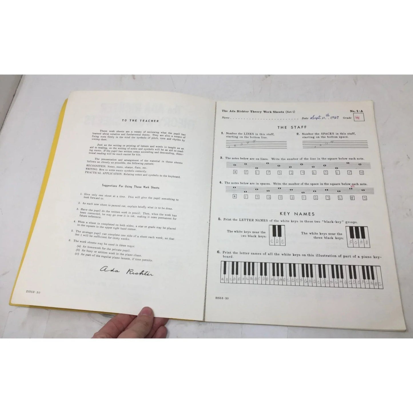 The Ada Richter Piano Course & Theory Work Sheets Vintage Music books - A+ Stuff - Sheet Music - A+ Stuff