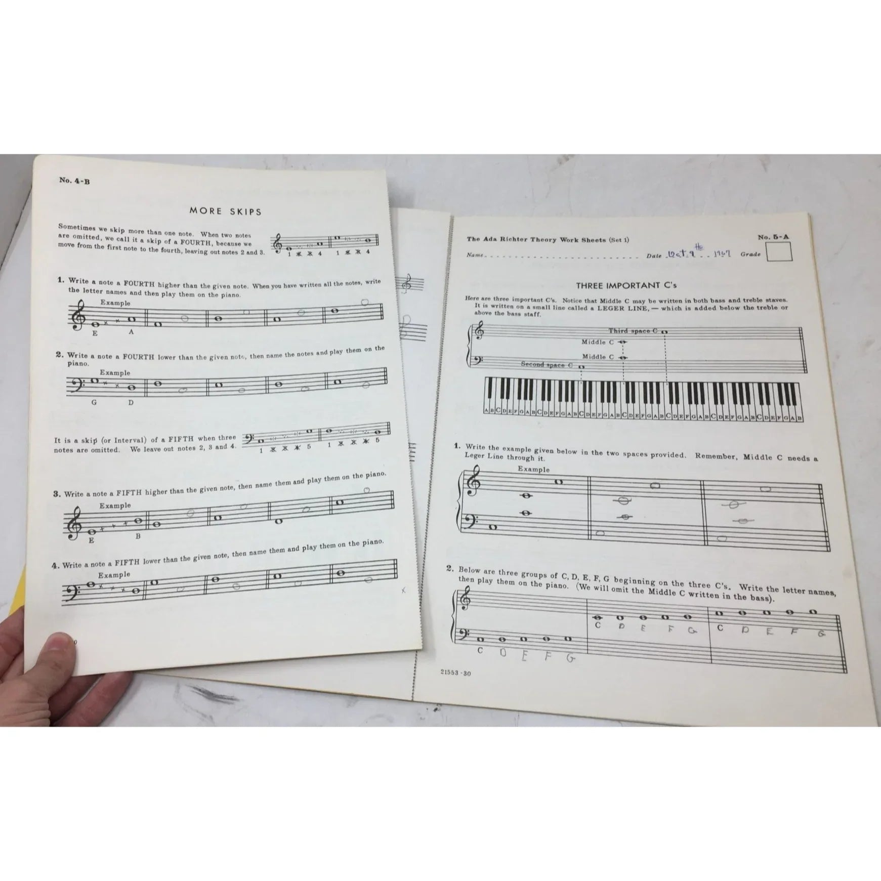 The Ada Richter Piano Course & Theory Work Sheets Vintage Music books - A+ Stuff - Sheet Music - A+ Stuff