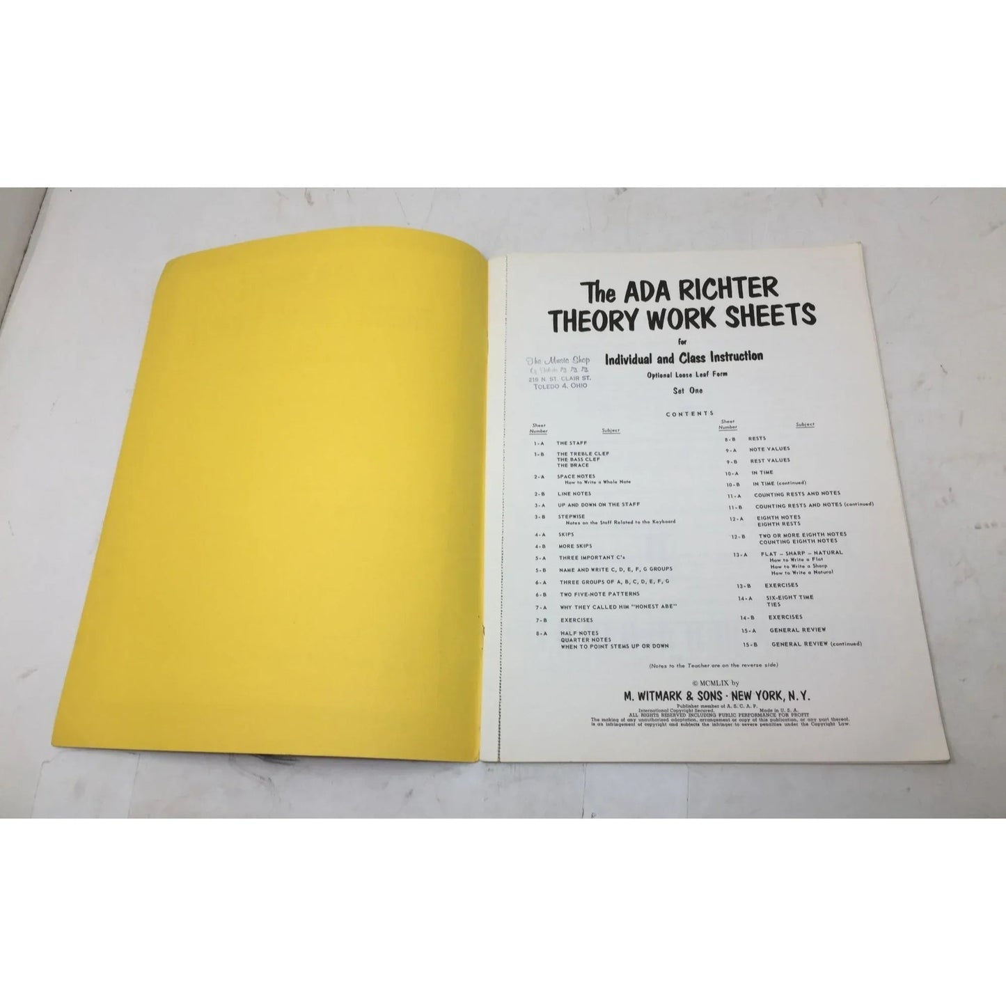 The Ada Richter Piano Course & Theory Work Sheets Vintage Music books - A+ Stuff - Sheet Music - A+ Stuff